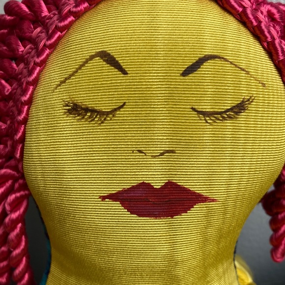 Vintage Colorful Patchwork Angel Decorative Pillow (OOAK) - Picture 6 of 16